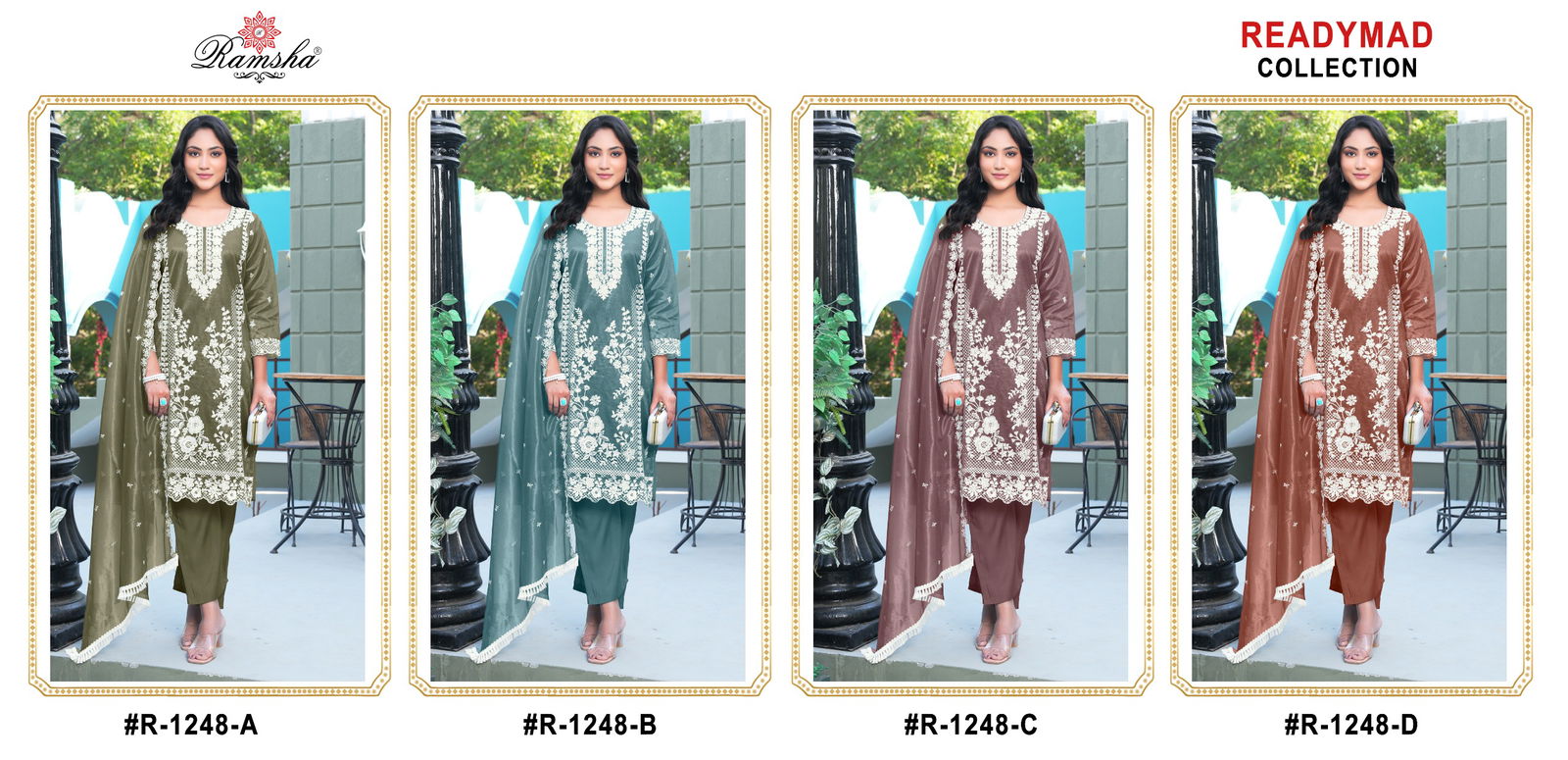 R 1248 Nx By Ramsha Simmer Pakistani Readymade Suits Orders In India